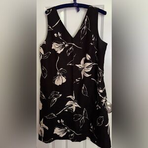 Floral Black and White Women's Dress